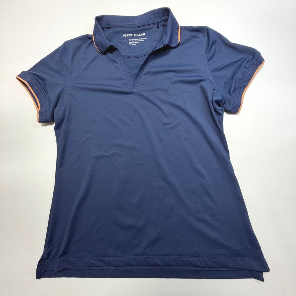 Peter Millar Women's Performance Polo‎ Navy UPF 50+ Large